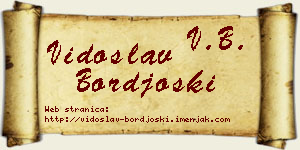 Vidoslav Borđoški vizit kartica